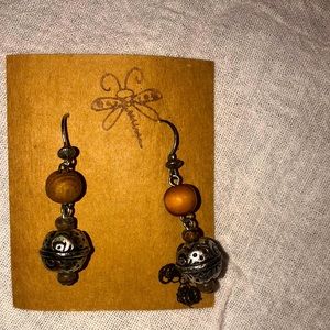Silver & Wood Earrings🌹
